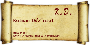 Kulman Dániel névjegykártya